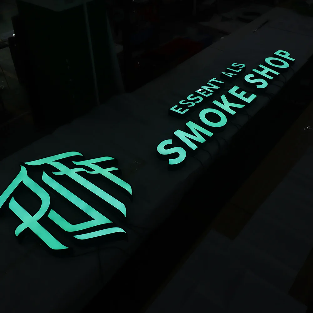 Custom made outdoor high brightness 12V light led channel letter signage metal stainless 3d acrylic led signs for smoke shop-6