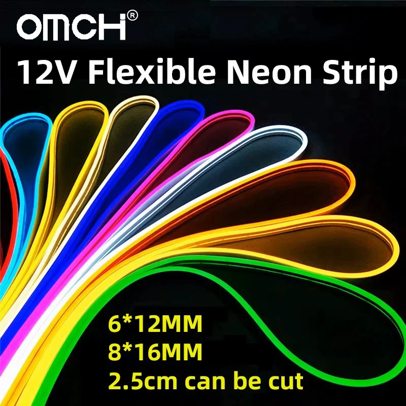 IKFAE-LED Flexible Neon Kit Strip Light, Low Voltage, Silicone Strip, Outdoor Lighting, Modeling Ambient Light, 12V