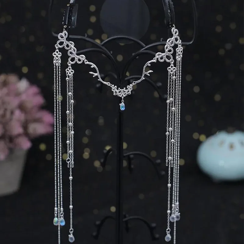 Handmade Sweet Wedding Headpiece Crystal Bridal Head Chain Tiara Hair Jewelry for Women Rhinestone Forehead Headband Accessories-6