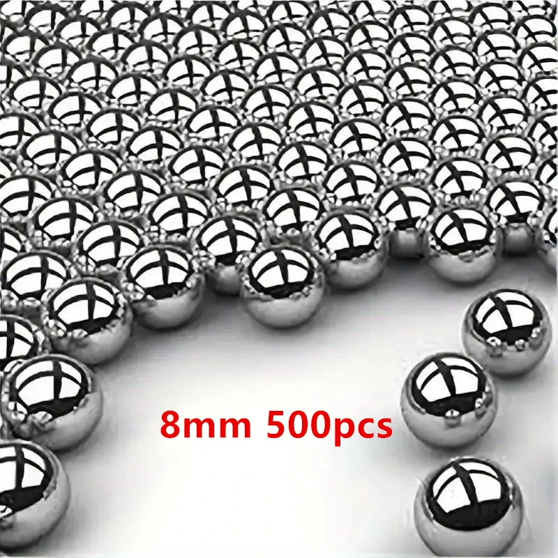 500pcs 6/7/8mm Slingshot Hunting Archery ball  High Carbon Steel Ball Precision Polished Quenched-3