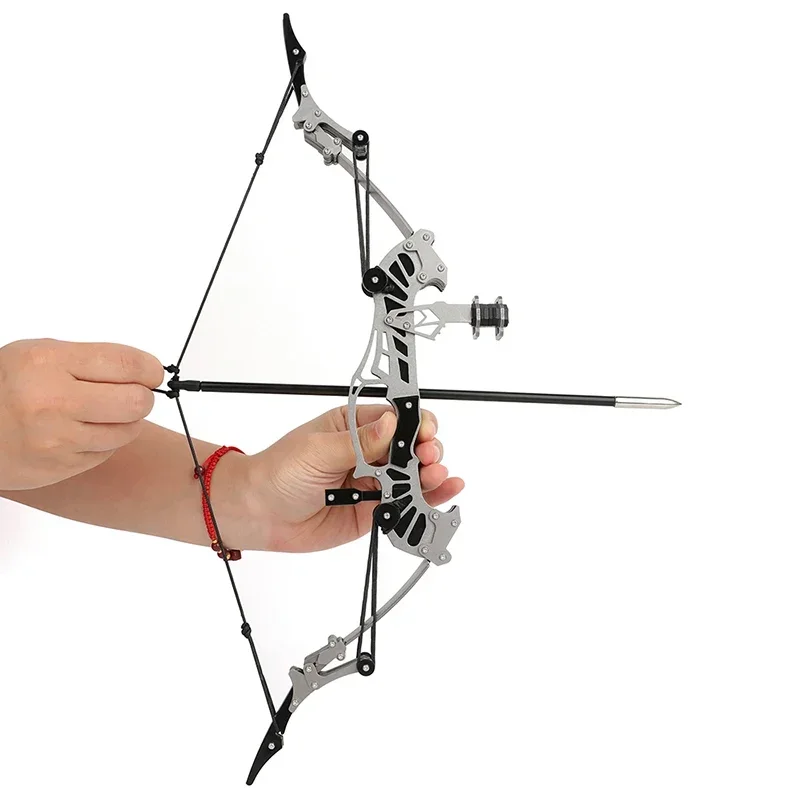 16.4inch Archery Mini Compound Bow Kit 16lbs Bow and Arrows Set Shooting Target Gift Game Bow Practice Accessories-3