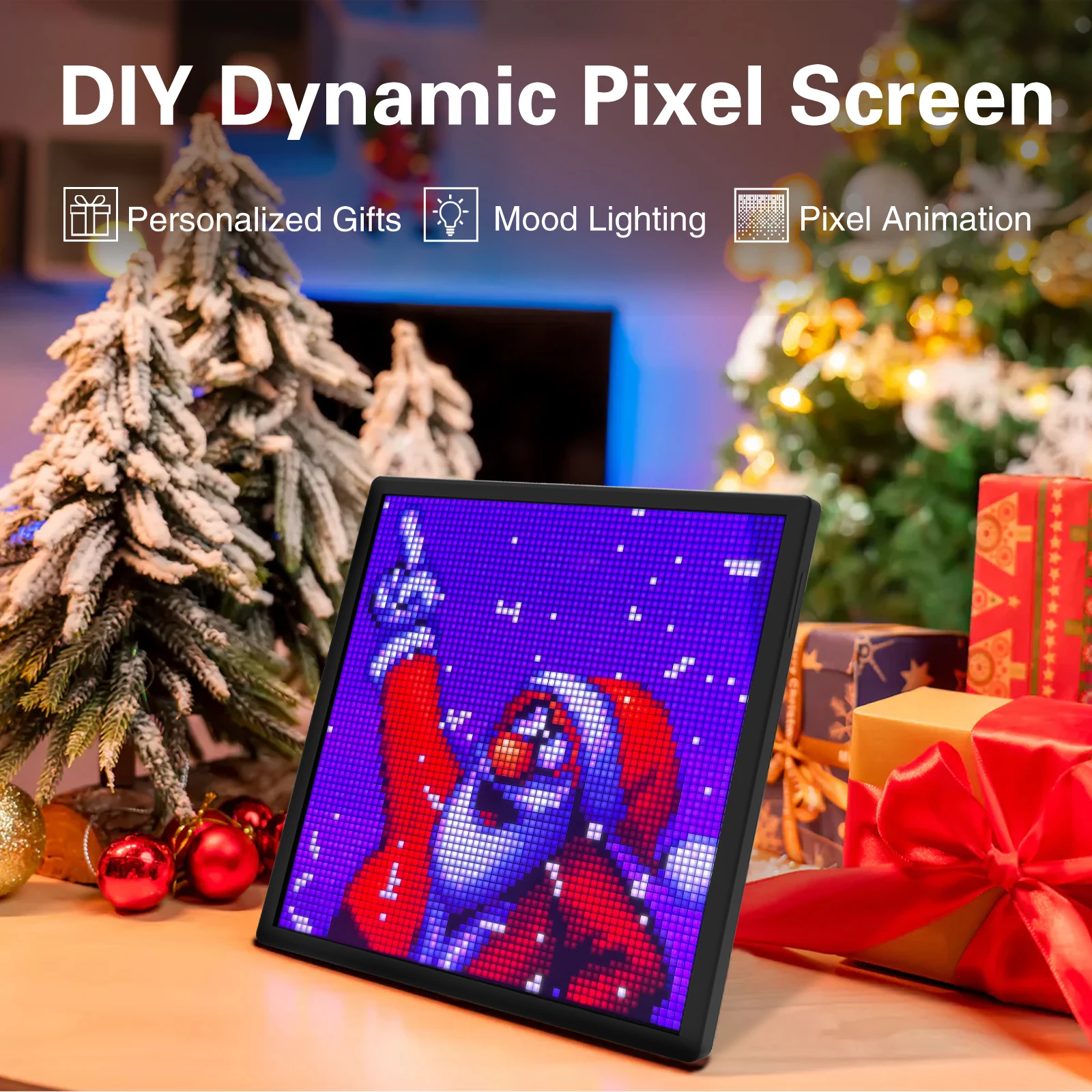 LED Pixel Display 64x64 RGB LED Matrix Panel Programmable Pixel Art Display with Bluetooth APP Control Creative Pixel Screen-2