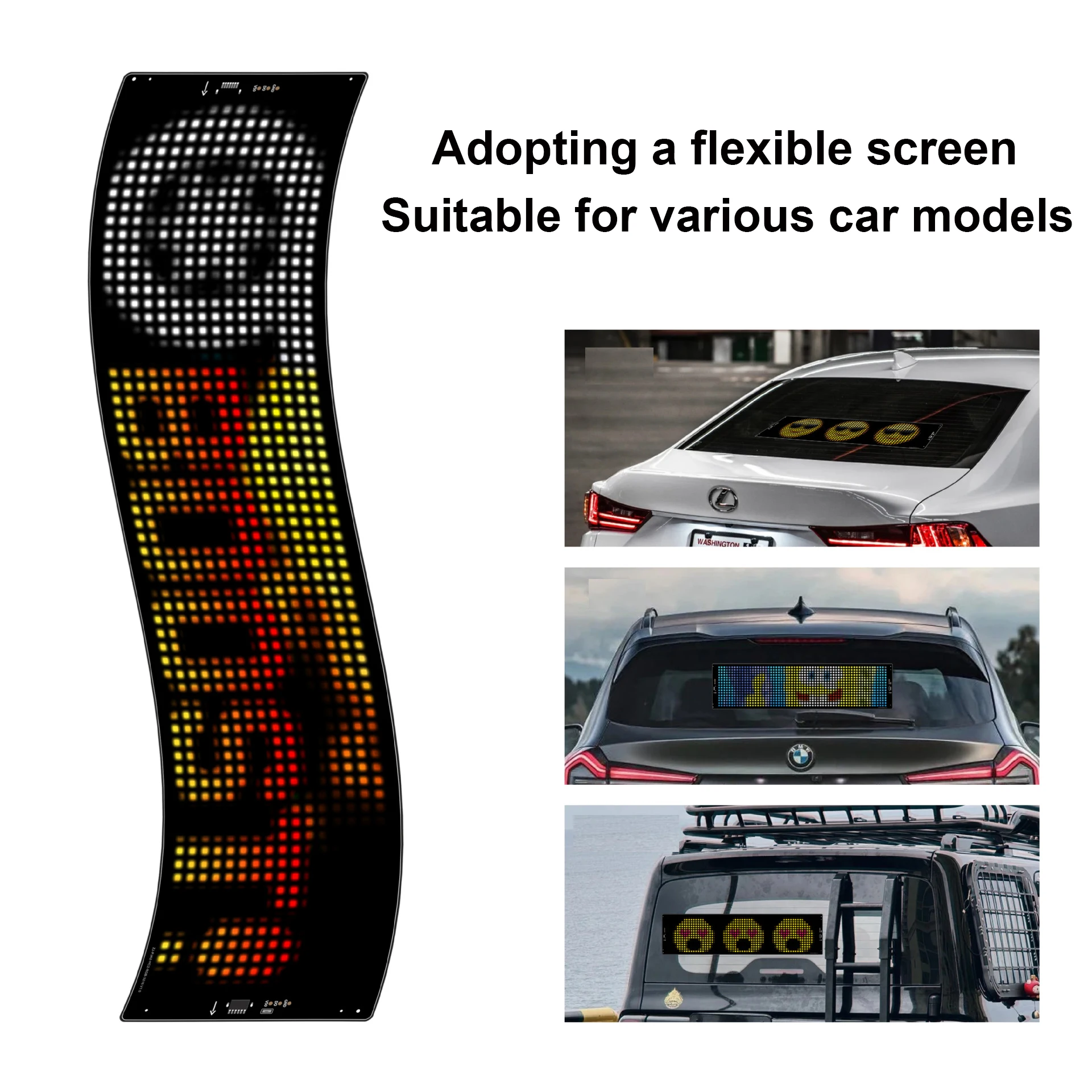 LED AD Display Screen Message Scrolling Sign Board Ultra-thin Soft Flexible Advertising Light Board Windshield Store Car Display-5
