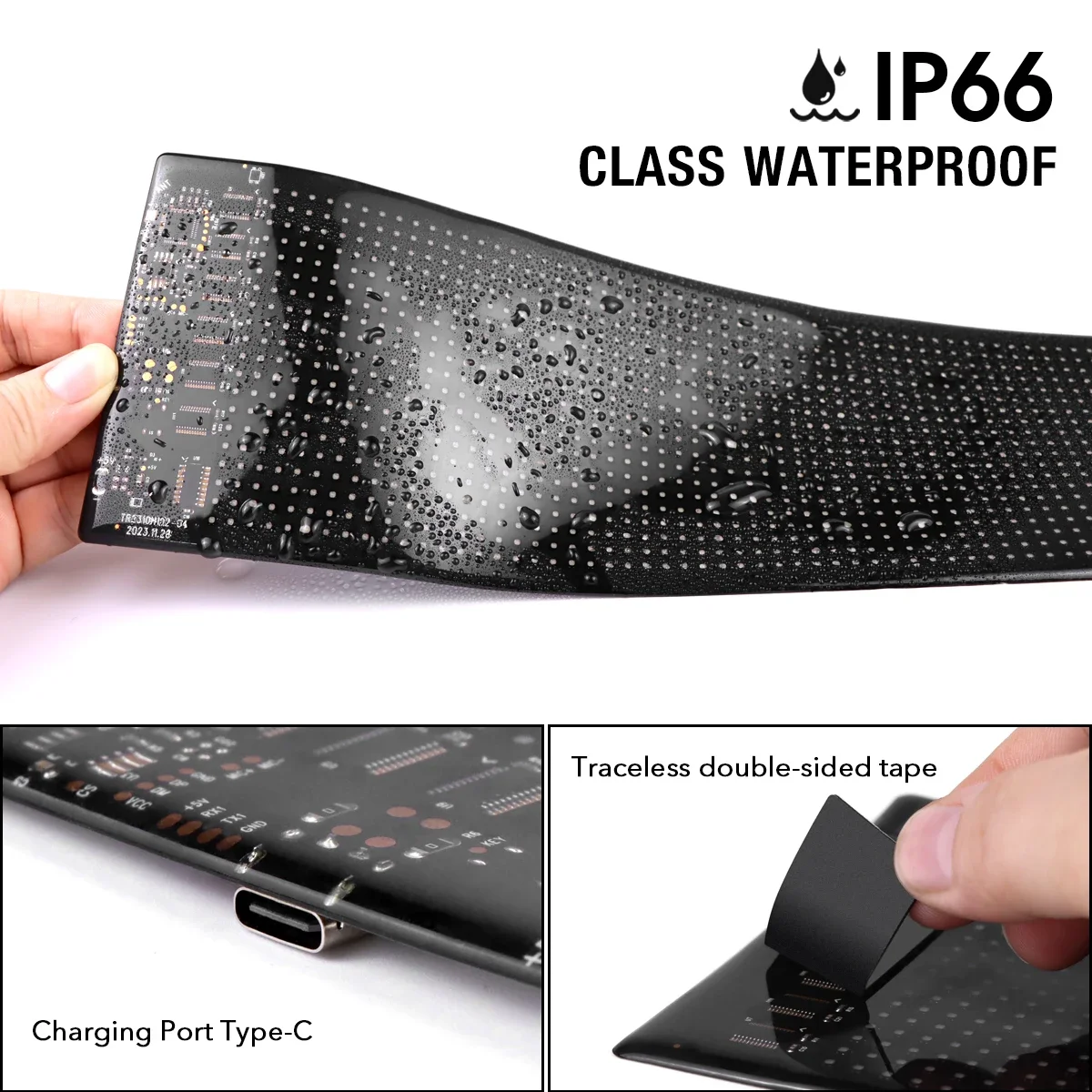 Scrolling Advertising LED Sign Panel Bluetooth App Control Logo Light Customize Text Pattern Animation Programmable Car Display-2