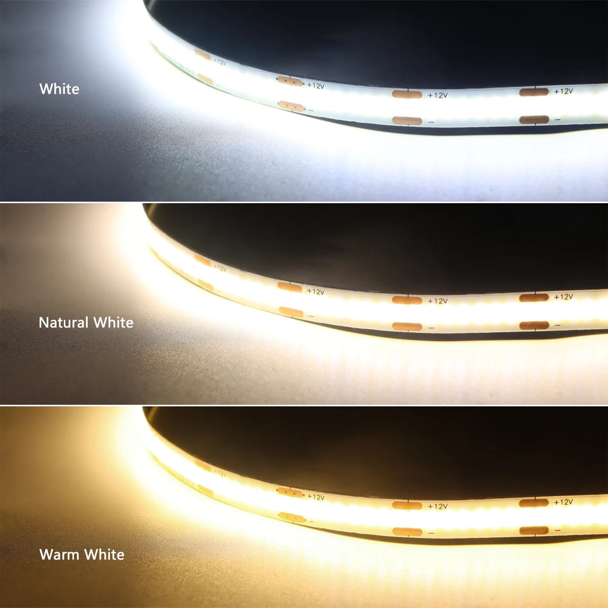 Under Cabinet Collection Display COB LED Strip Light Bookcase Wardrobe Closet Lamp Tape Penetrable Wood Dimmable Touch Sensor-6