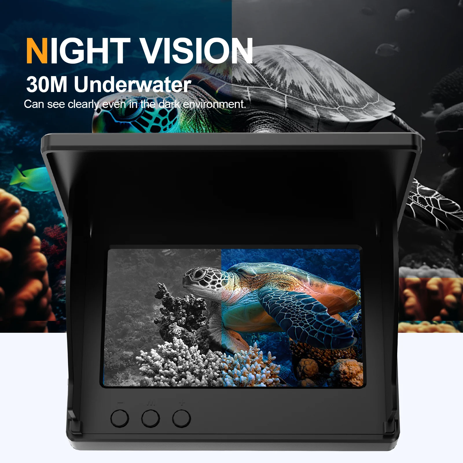 Portable Fish Depth Finder Water Handheld 1080P 4.3 Inch LCD Fish Finder Underwater 120° Fishing Camera With Night Vision-2