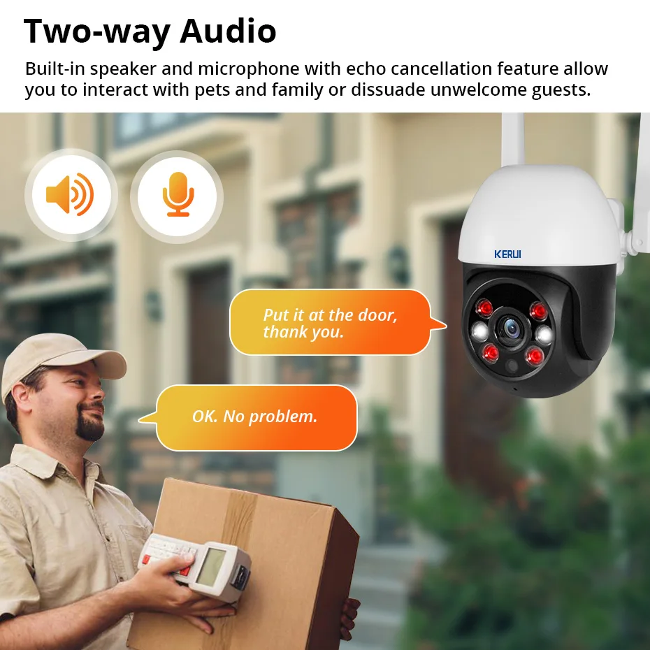 KERUI 5MP 8MP 4K PTZ WiFi IP Wireless Camera Tuya Smart Outdoor Home Security Dual Lens 10MP 5K Camera CCTV Video Surveillance-3