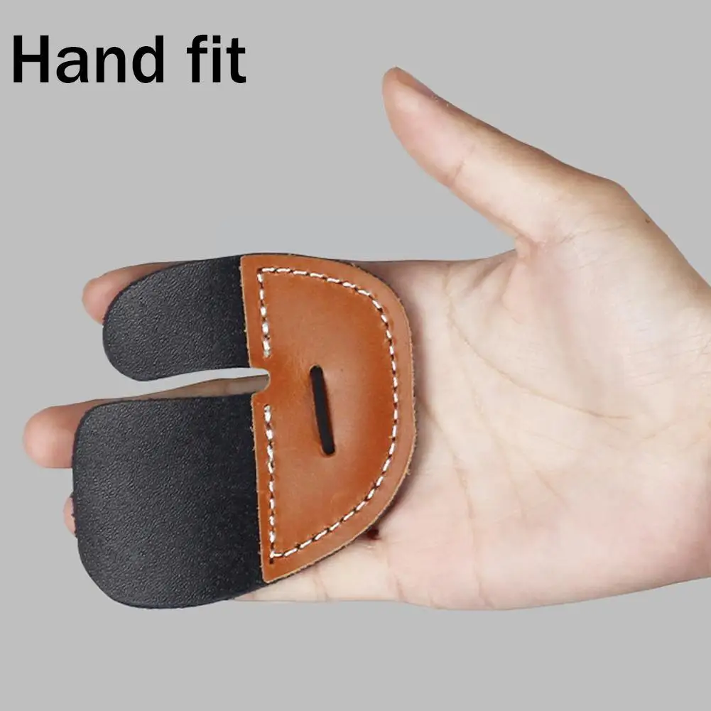 Archery Finger Tab Protector Thick Leather Bow Arrows Protective Equipment Gear Guard Pad Finger Tab Archery Glove Protecti I9Z6-4
