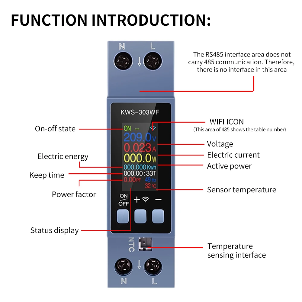 Gaqqee Tuya WIFI Smart Switch Circuit Breaker LED Energy Meter KWh Power Metering Timer Relay Remote Control Smart Life APP-2