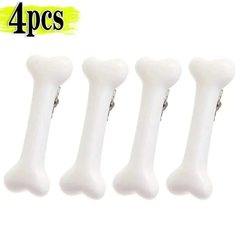 4Pcs Bone Hairpins Fashion Lovely Women Gril Headwear Barrettes Vivid Dog Bone Hair Clips Side Hair Pin Hair Accessories-6