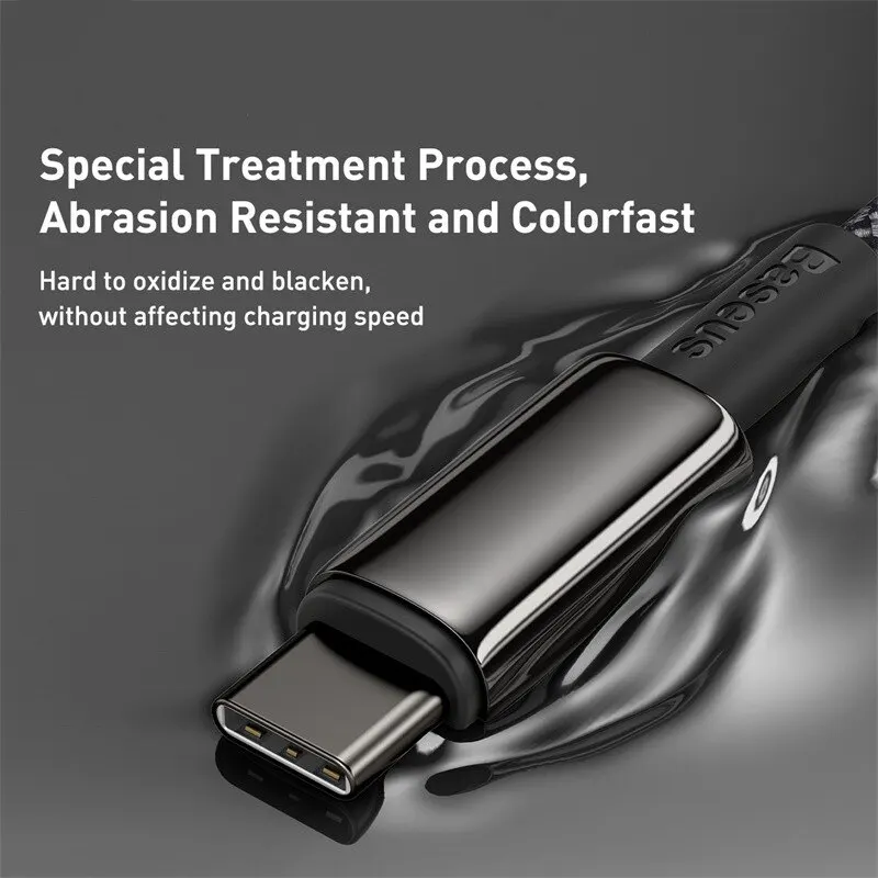 Baseus 100W Type C Cable For iPhone 15 USB C PD Fast Charging Charger Wire Cord For Macbook Samsung Xiaomi Type C USB C Cable-5