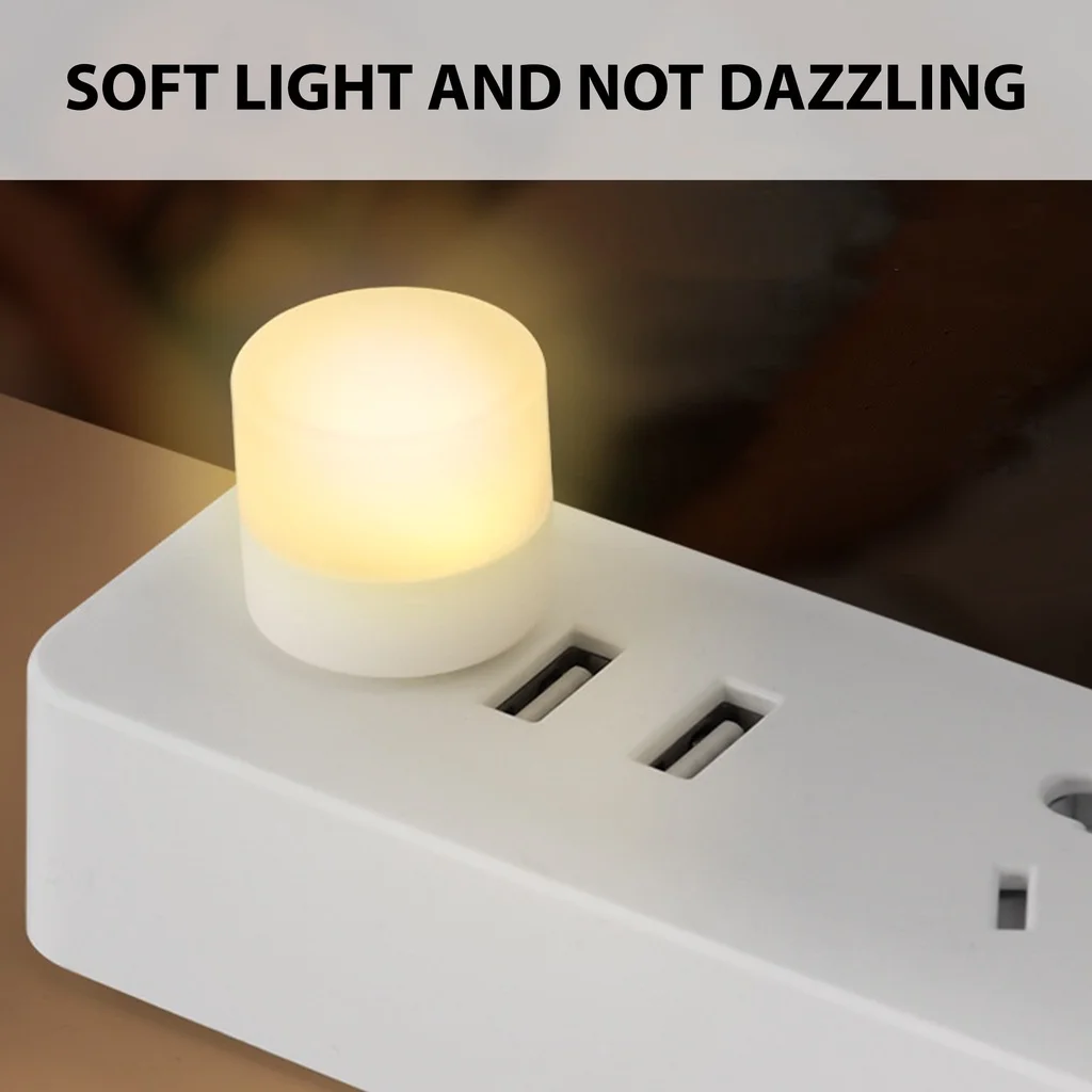 1/10Pcs Mini USB Night Light Warm White Eye Protection Book Reading Light USB Plug Computer Mobile Power Charging LED Night Lamp-3