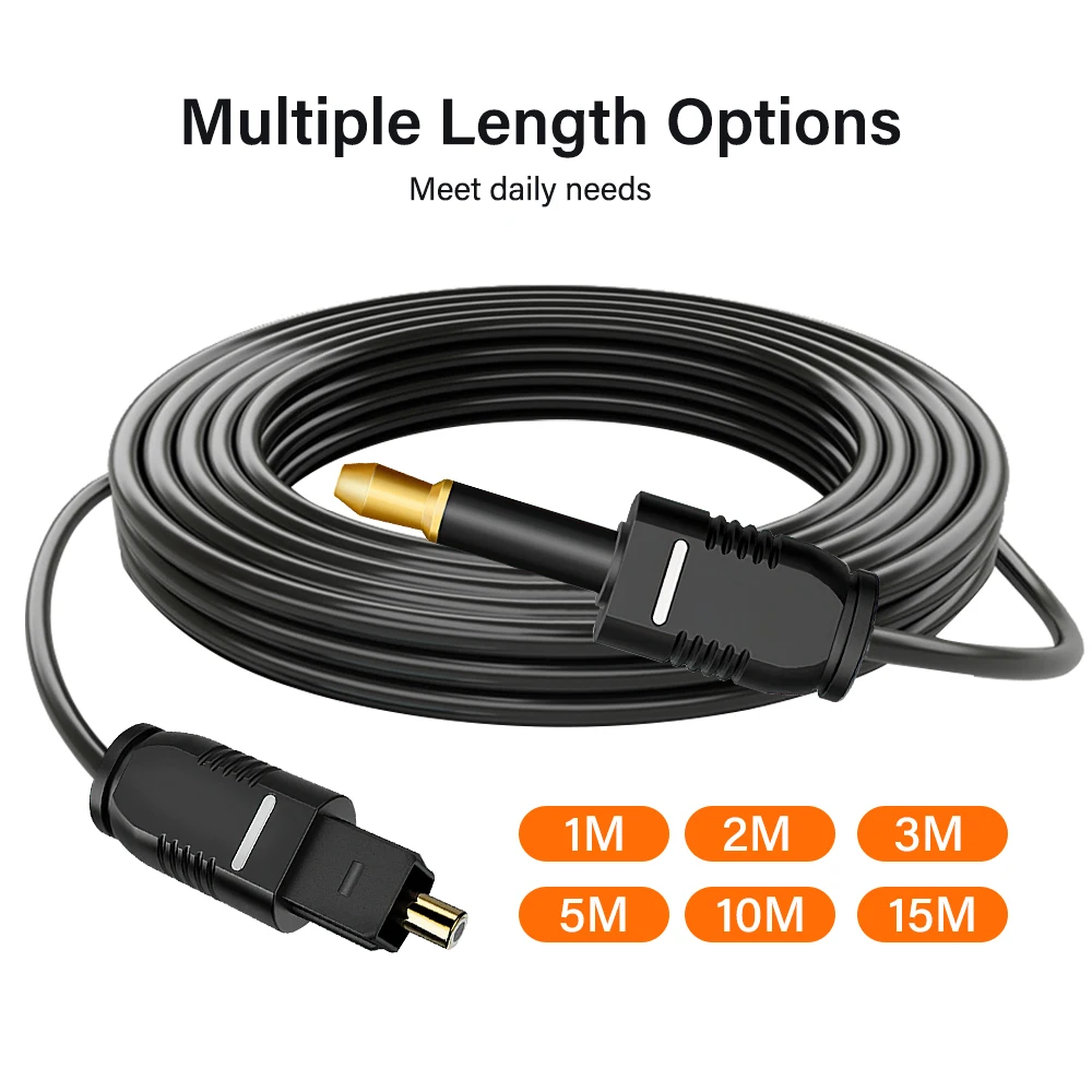 Digital Toslink to Mini Toslink Cable 3.5mm SPDIF Optical Fiber Cable 3.5 to Optical Audio Cable Adapter for Macbook 5m 10m 15m-6