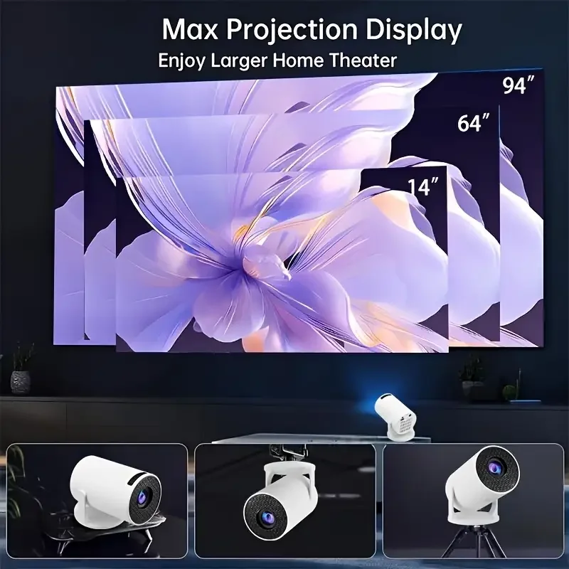 M5 4K 1080P USB plug Compact Portable Projector with Auto Keystone Correction and Smartphone Compatibility, Ideal Gift-4