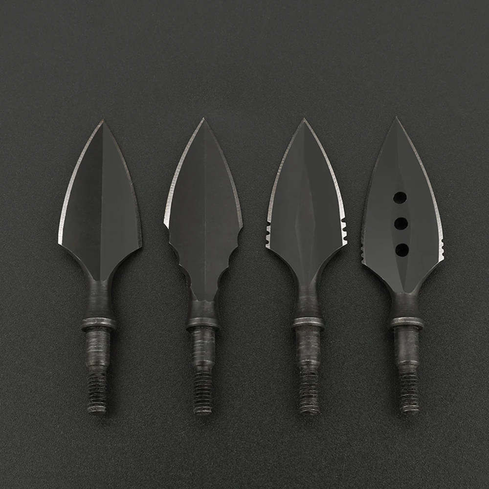 6/12pcs Archery 180-200grain Retro Arrowhead High Carbon Steel Blades Broadheads for Bow Arrow Hunting Shooting Accessories-6