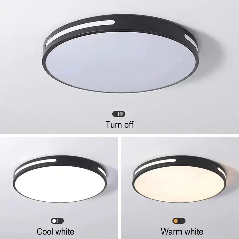 Modern Ceiling Lamp Living Room Bedroom LED Ceiling Light with Remote Control Dimmable Ultrathin Black White Square Round Light-6