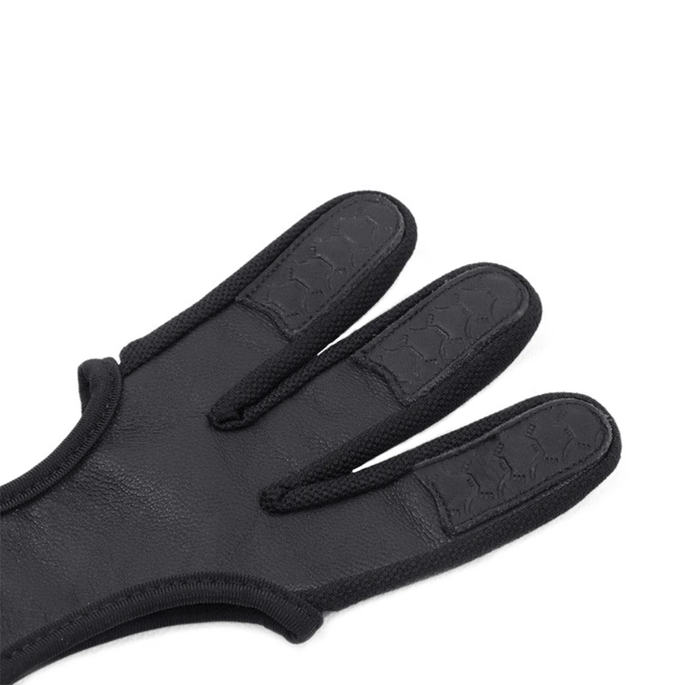 Professional Archery Three-finger Sheepskin Gloves Non-slip Wear-resistant Comfortable Breathable Archery Protective Gear-2