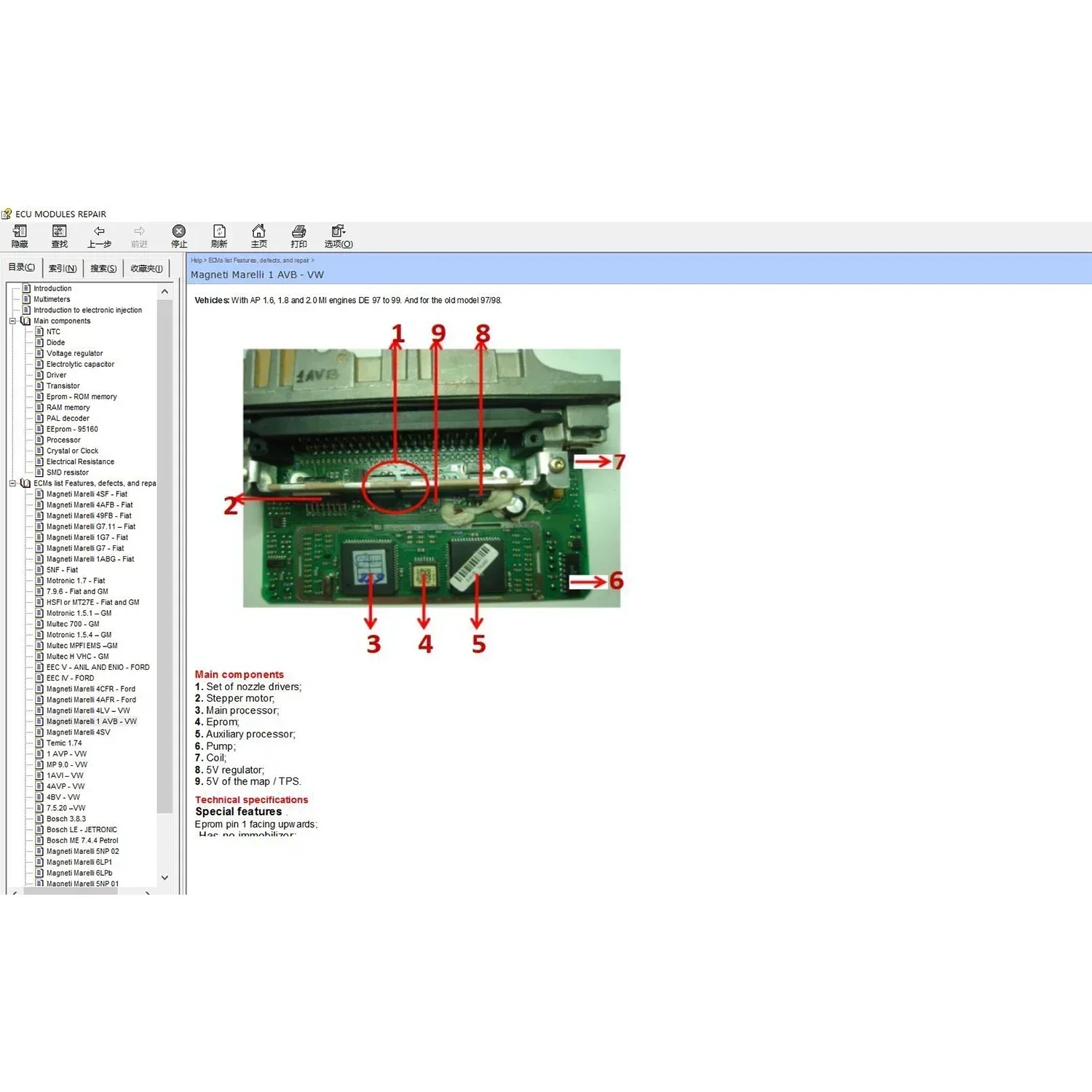ECU Repair Software ECU Modules Repair Pinout Immo Location Including Multimeters Transistor EEprom Defects RAM PAL Decoder-4