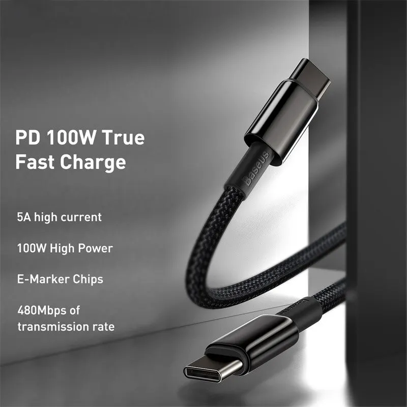 Baseus 100W Type C Cable For iPhone 15 USB C PD Fast Charging Charger Wire Cord For Macbook Samsung Xiaomi Type C USB C Cable-6