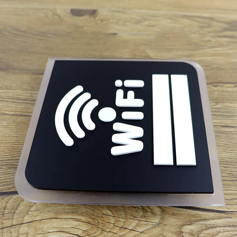 Wifi Sign Acrylic WIFI Reminder Signage for Public Places Shops Handwriting Account and Password Wifi Notice Board Wall Sticker-3