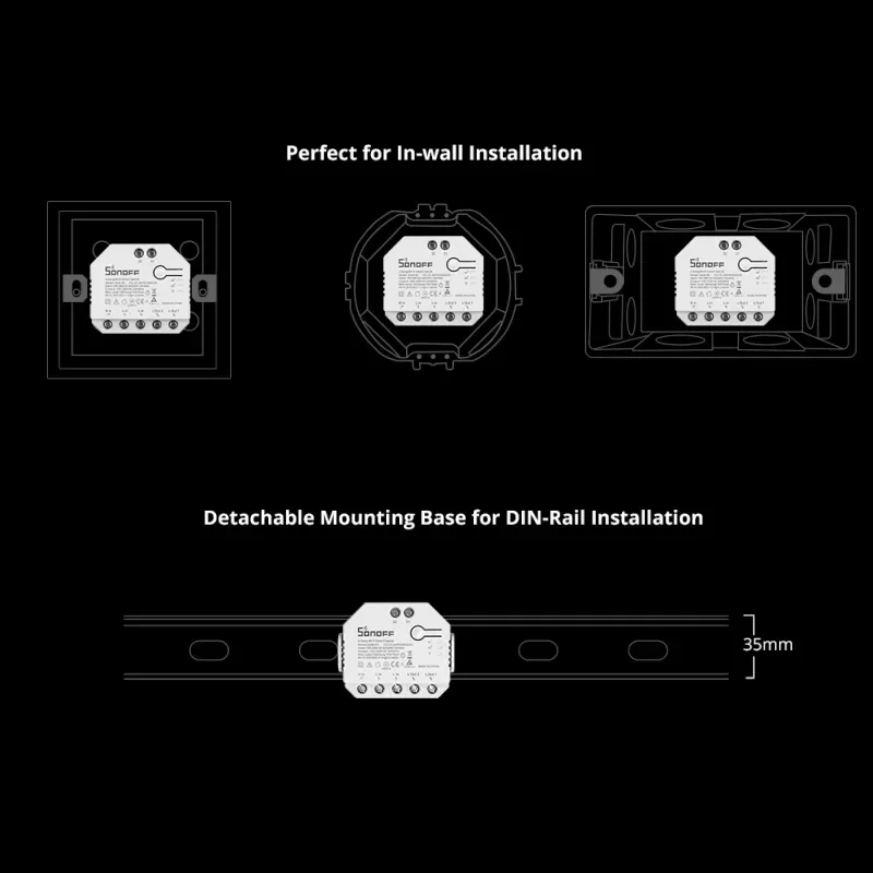SONOFF Dualr3/R3 Lite MINI Smart Switch 2 Gang Dual Relay Module Power Metering Work With EWeLink Alexa Alice Smartthings google-5