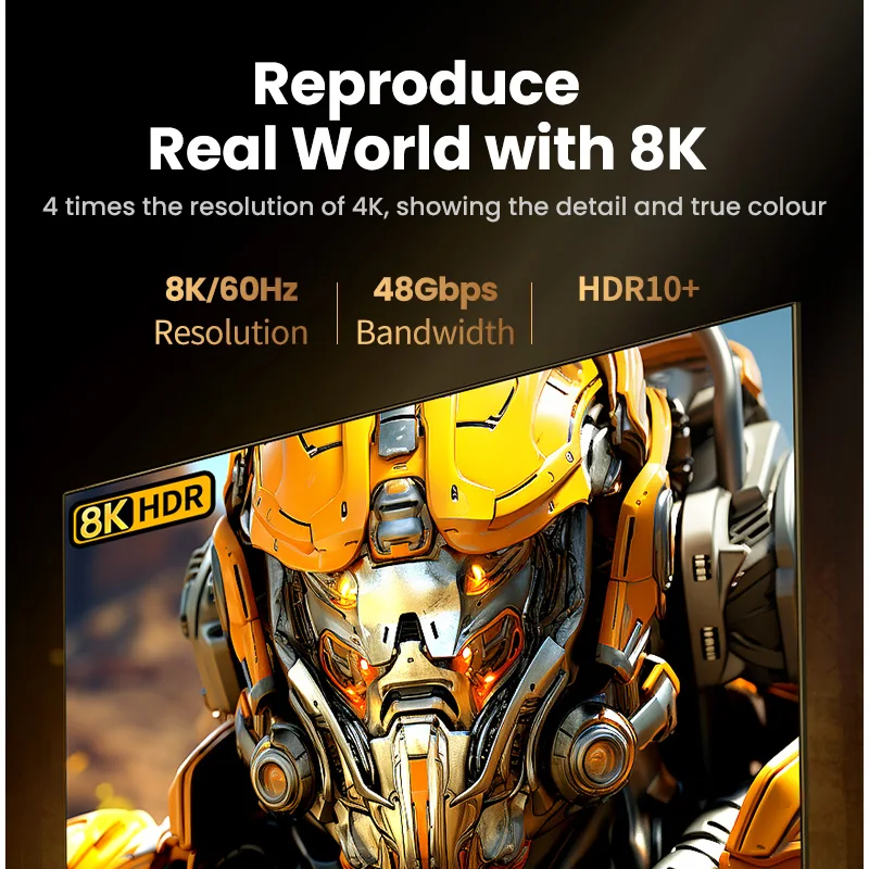 UGREEN HDMI Cable 8K/60Hz for PS5 Xiaomi TV Box Ultra High Speed Certified 8K@60Hz Cable 48Gbps Dolby Vision HDCP2.3-2