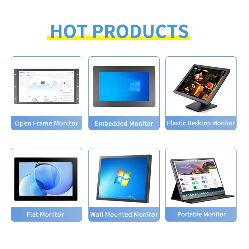 Factory price 32 Inch Industrial Screen Monitor 1920*1080  Metal Case VESA Wall Mount  LCD Display HDMI/VGA/USB/BNC/AV-5