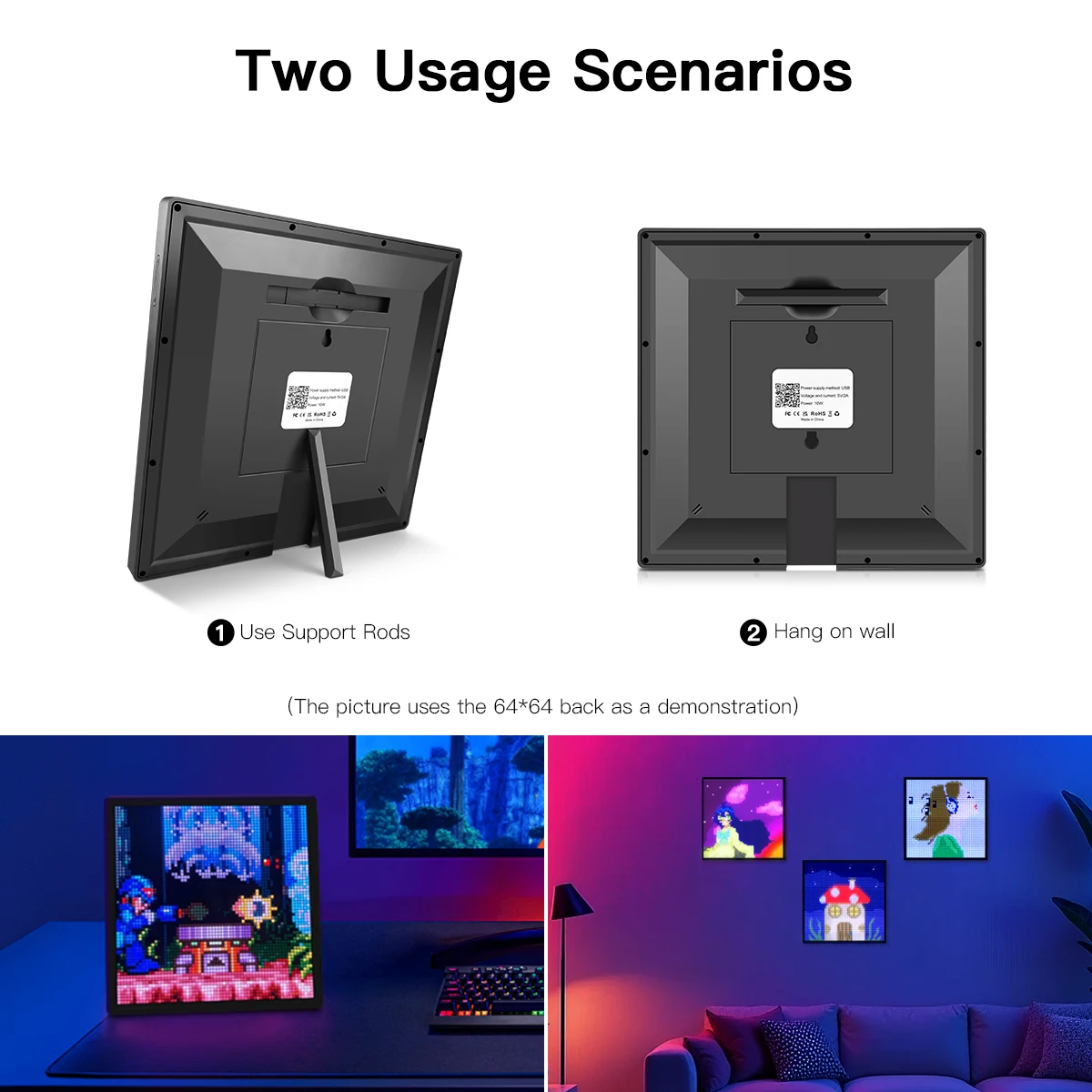 LED RGB Matrix Panel Smart Picture Frame Advertising Light Sign Digital Display Matrix Pixel Screen Bluetooth APP Animation Fun-3