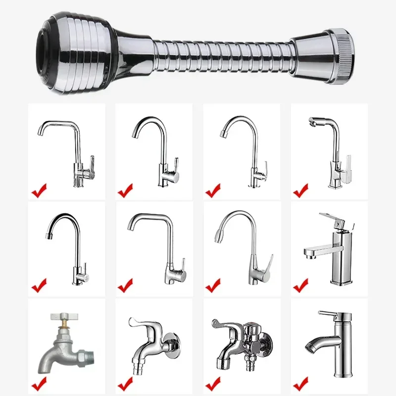 2 Modes 360 Rotatable Bubbler High Pressure Faucet Extender Water Saving Bathroom Kitchen Accessories Supplies Kitchen Gadgets-2