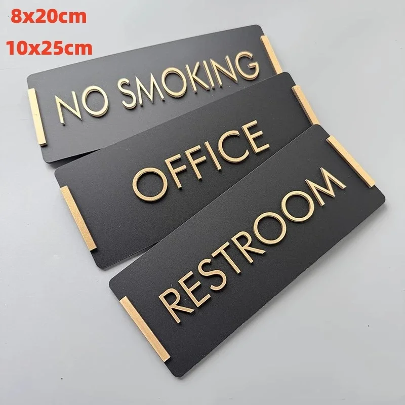 Creative rectangular Signage Restroom Sign Plaque No Smoking Warning Board Warm Reminder Signage Office Indicator Plaque