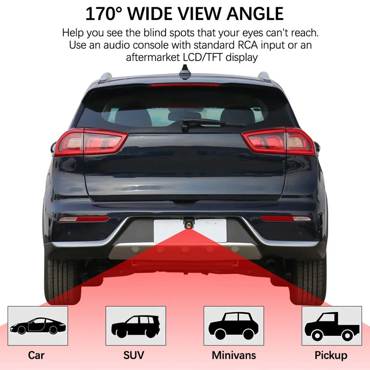 1080P Car Rear View Camera 170° Wide Angle Adjustable Anti-Interference Night Vision Waterproof Auto Parking Backup Camera New-3