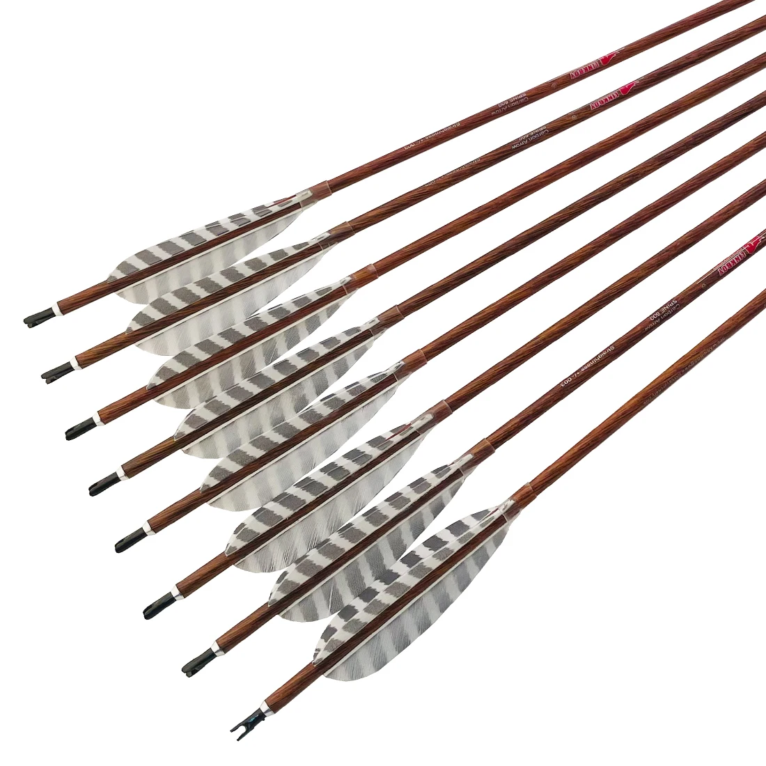6pc Linkboy Archery 32 Inch Pure Carbon Arrows Spine 300 -900 4
