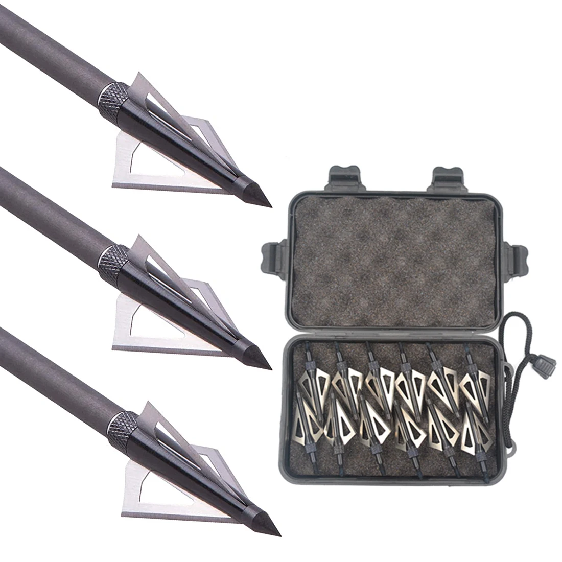 A Box Hunting Arrow Heads Archery Aluminum Arrowhead Hunting Sharp Arrow Head Field Point Tips