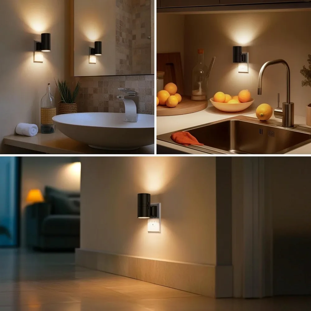 LED Night Light Plug in Modern NightLights EU/US Plug Into Wall Dusk To Dawn Sensor Adjustable Brightness Dimmable for Bedroom-3