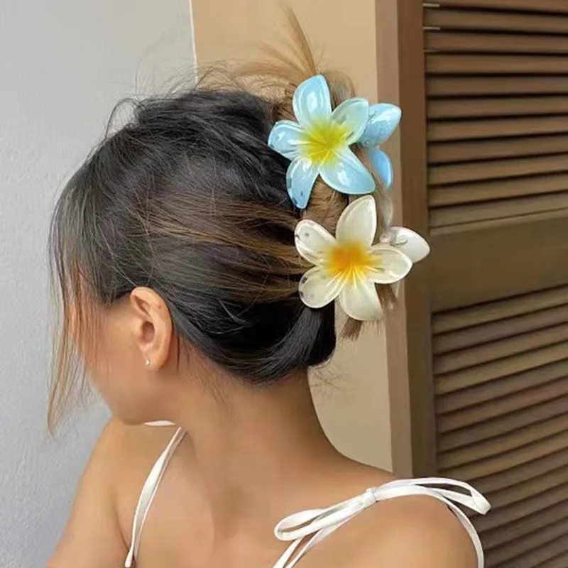 Fashion Flower Hair Clips For Women Bohemia Large Hair Claw Clamp Hairpins Barrettes Girls Beach Hair Accessories Headwear Gifts-5