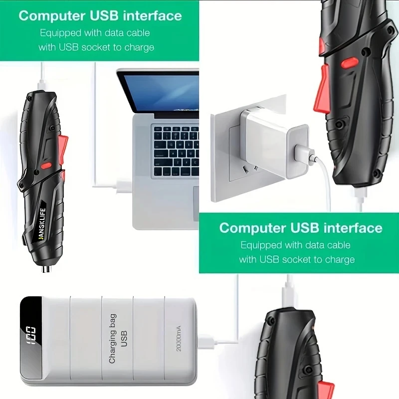 JANGKLIFE Precise Operation Power Electric Screwdriver Industrial Grade Durability  Min Electric Drill Home Office DIY Tools-5
