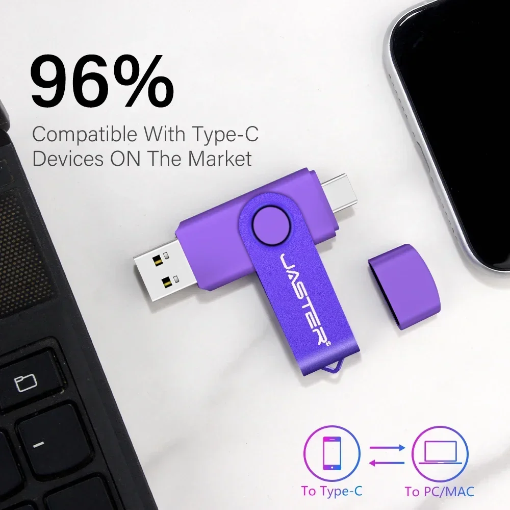 TYPE-C USB Flash Drive 128GB Real Capacity Pen Drive 64GB Free Key Chain Memory Stick Creative Business Gift Red U Disk Blue 32G-3