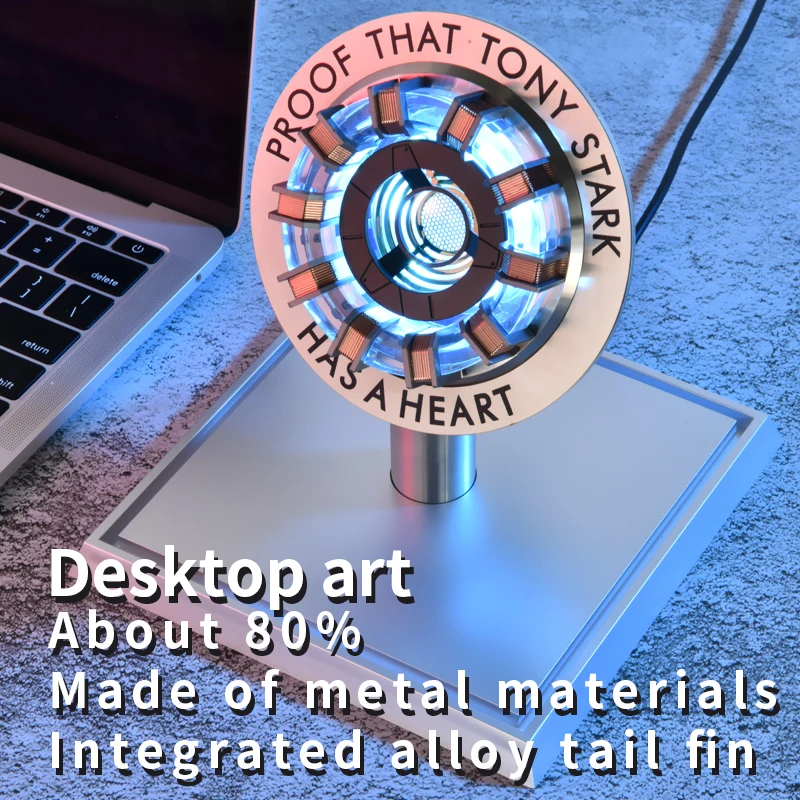 Superhero 1:1 Cosplay Tony Stark Arc Reactor Heart Of Mark Led Light Chest Lamp Mk1,MK2 as gift for Game Room Desktop Decoration-5