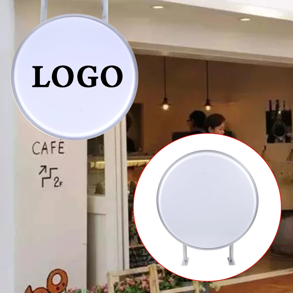 20"/24" LED Advertising Billboard Signs Round Double Sided Acrylic Advertising Board for Store