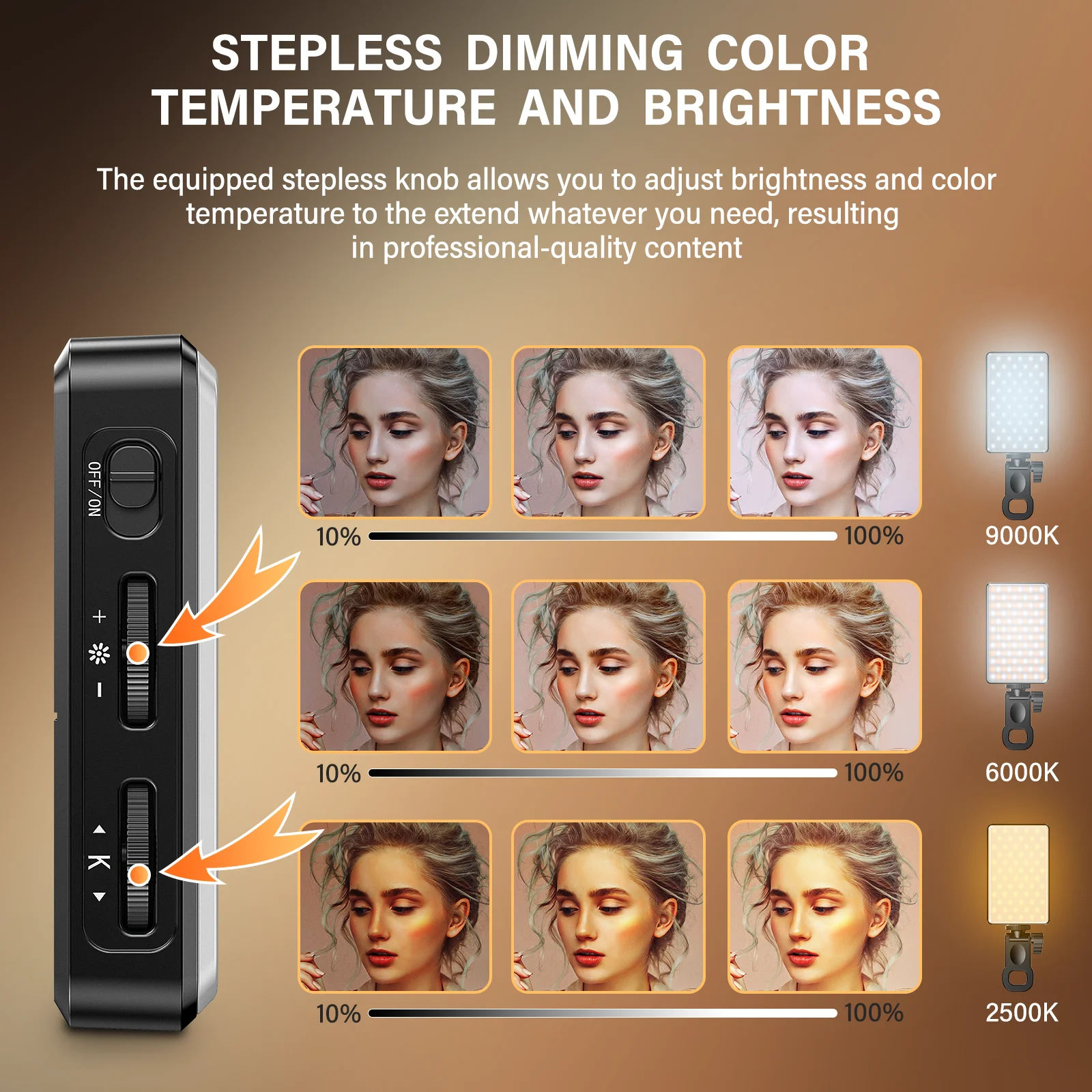 ST-120 LED Video Light Fill Light Rechargeable 3000 MAh Ajusted 3 Light Modes CRI95 Portable Mini Selfie Light 2500-9000K-2