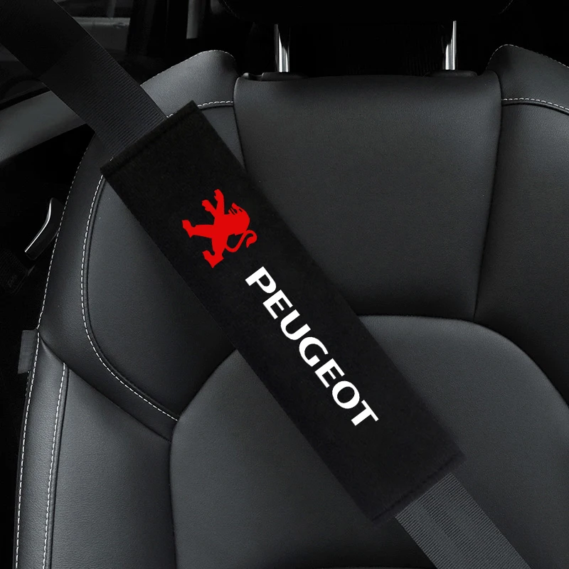 2PCS Car Interior Accessories Auto Seat Belt Cover Shoulder Pads For Peugeot 206 307 308 3008 207 208 407 508 2008 Car Styling-6