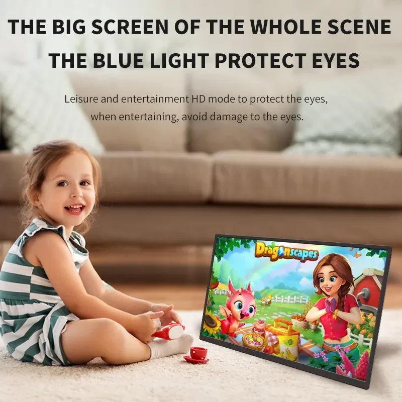 HGFRTEE 18.5inch Portable Monitor ADS-IPS 100Hz RGB100% Extended Display Laptop Second Screen With VESA Hole&Stand-4