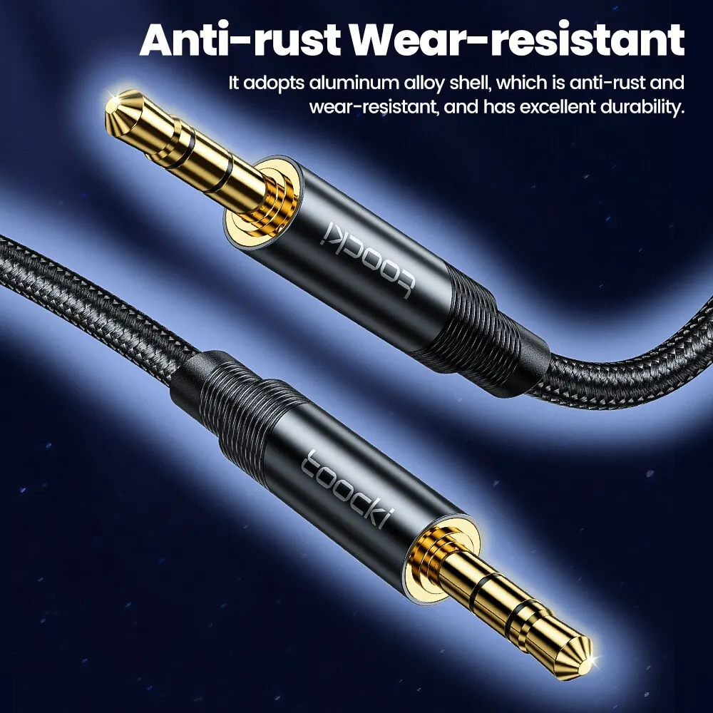 Toocki Aux Audio Cable 3.5mm Jack Male to Male Audio Aux Cable For iPhone Xiaomi 12 Headphones Speaker TV Laptop MP3 Wire Cord-3