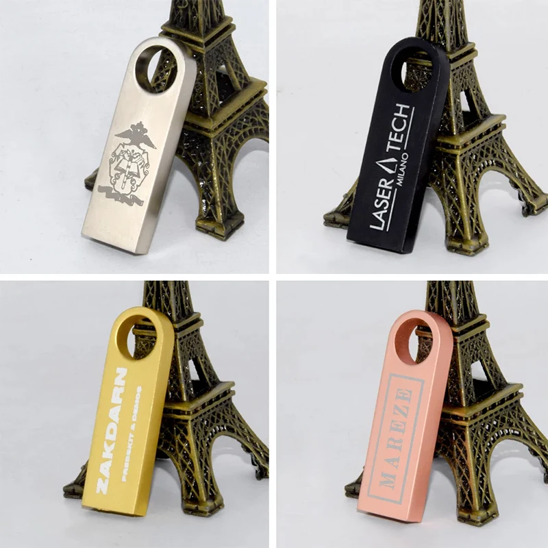 50PCS/lot Free logo Pendrive 128GB USB creative gold key USB 2.0 usb Flash Drive pendrive 4GB 8GB 16GB 32GB 64GB memory stick-5