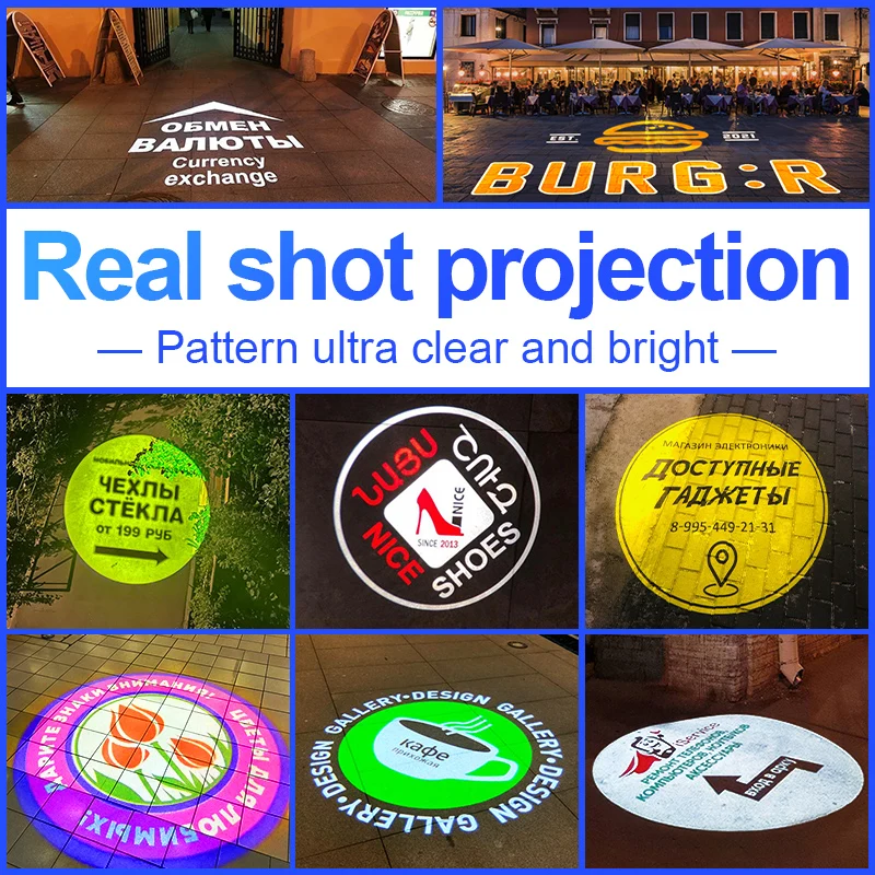 Outdoor Waterproof LED Customized Image Sign Rotate Remote Projection Lamp Custom Advertising Logo Projector Light-2