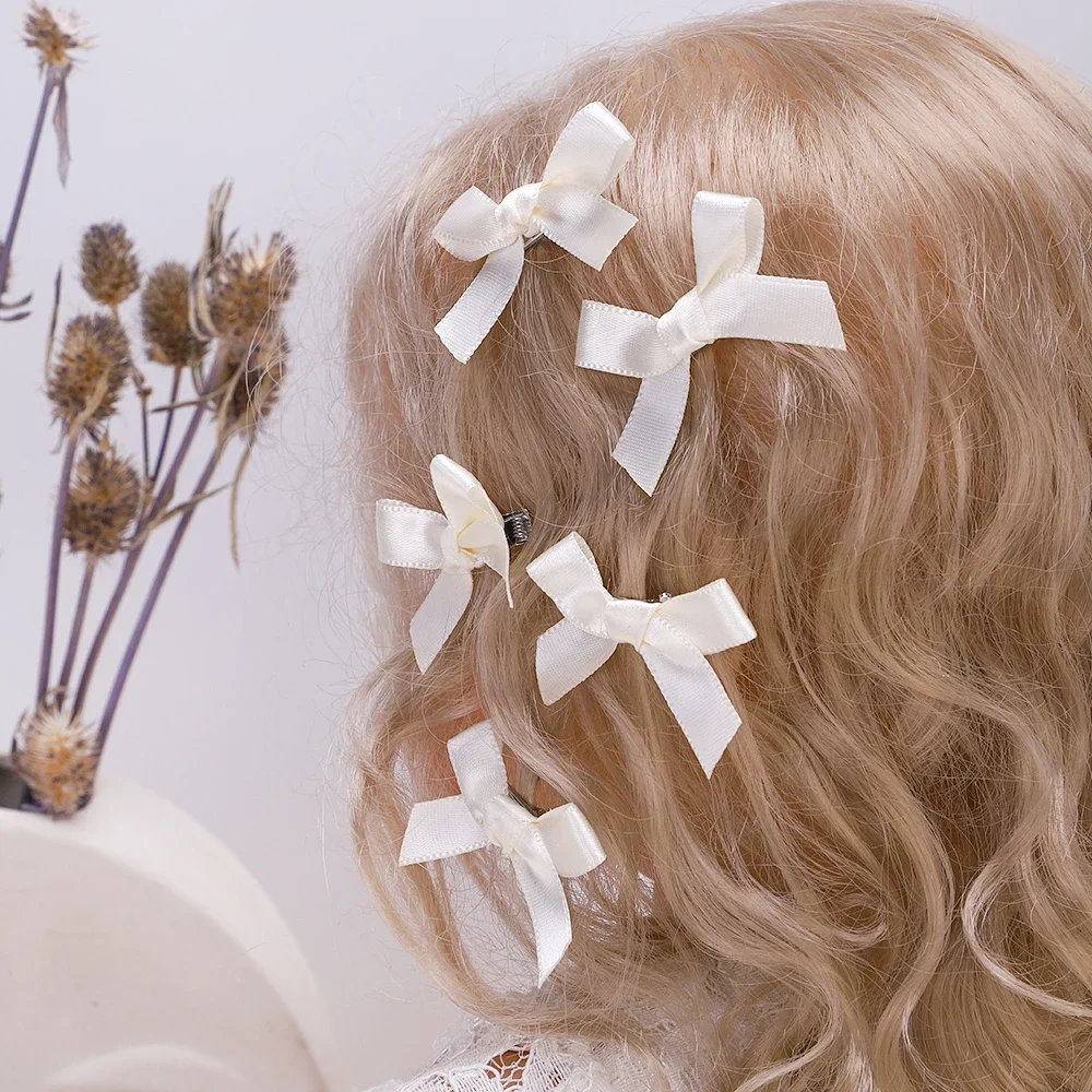 5-24Pcs Y2k Girls Bows Mini Hair Clips Metal Hairpin Headwear Barrette Handmade Ribbon Bow Bangs Clip Fashion Hair Accessories-5