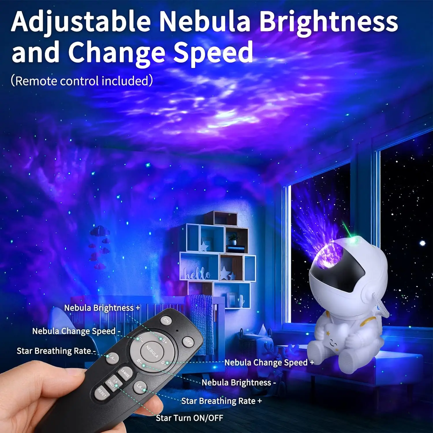 Galaxy Star Astronaut Projector Light Starry Sky Porjectors Lamp Decoration Bedroom Room Nebula LED Night Light Child Adult Gift-5