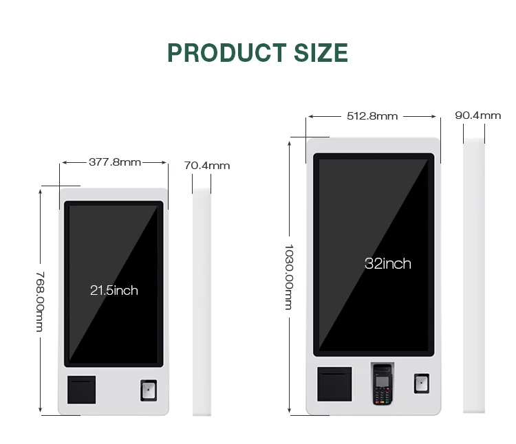 32 Inch Digital Signage Totem Android System Self Cash Payment Pos Pay Self Service Electronic Kiosk With Ticket Printer-5