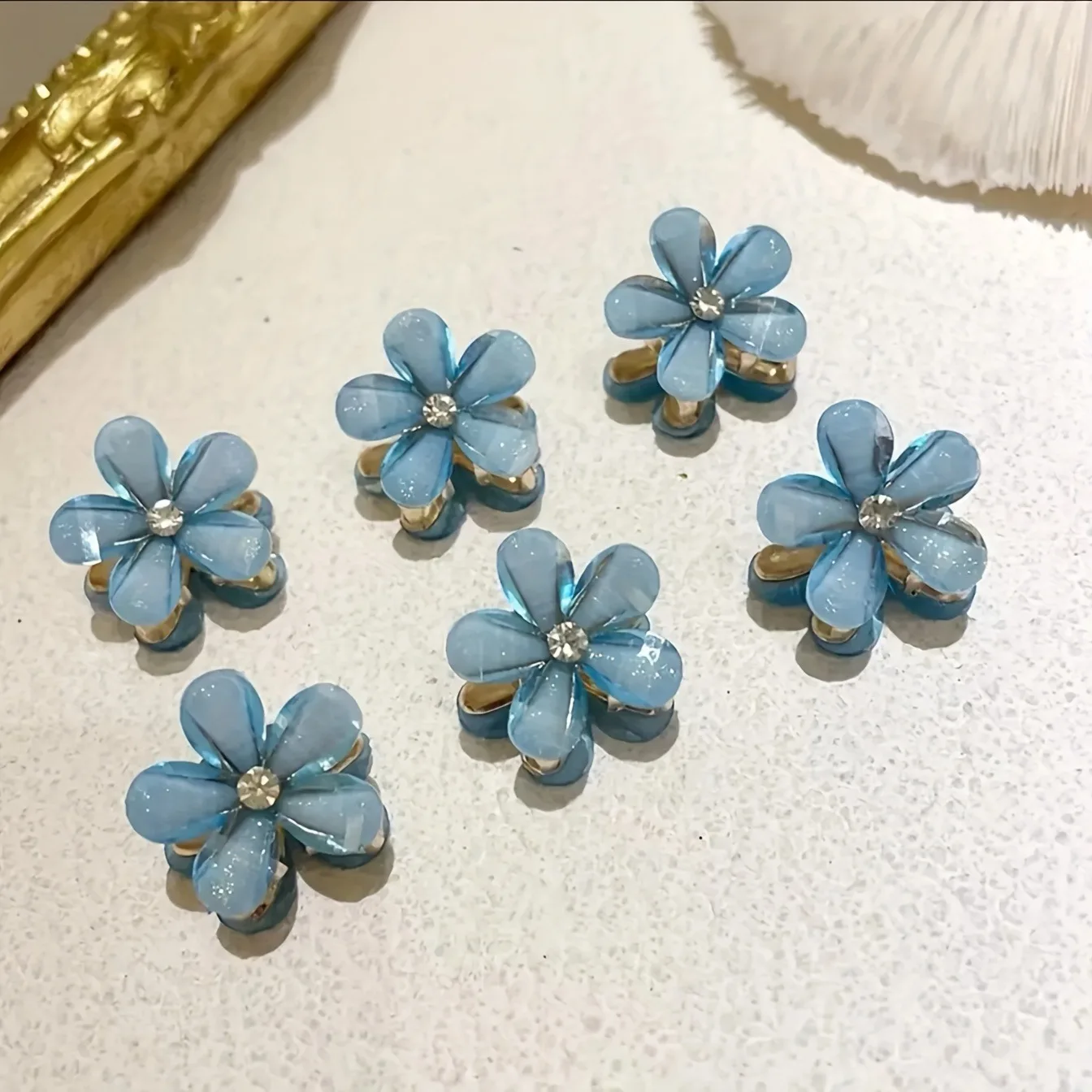 6pcs 3pcs 1pc Kids Women Girls Flower Shaped Hair Grab Clips, Faux Pearl Decorative Hair Barrettes Hair Decoration Accessories-5