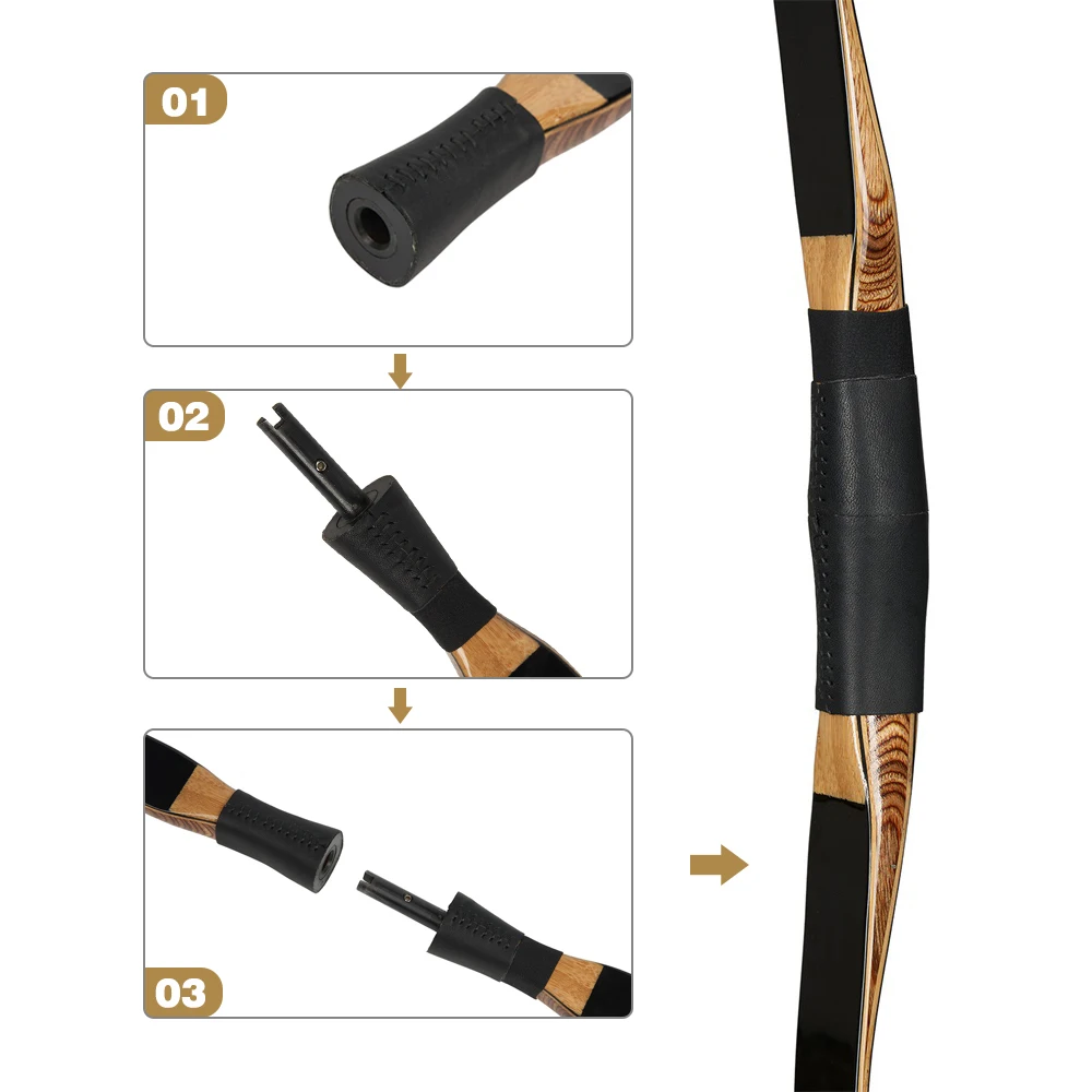 Archery Bow Traditional Bow 25-50lbs Longbow Take Down Recurve Bow for camping Outdoor Shooting Hunting Practice Bow-4